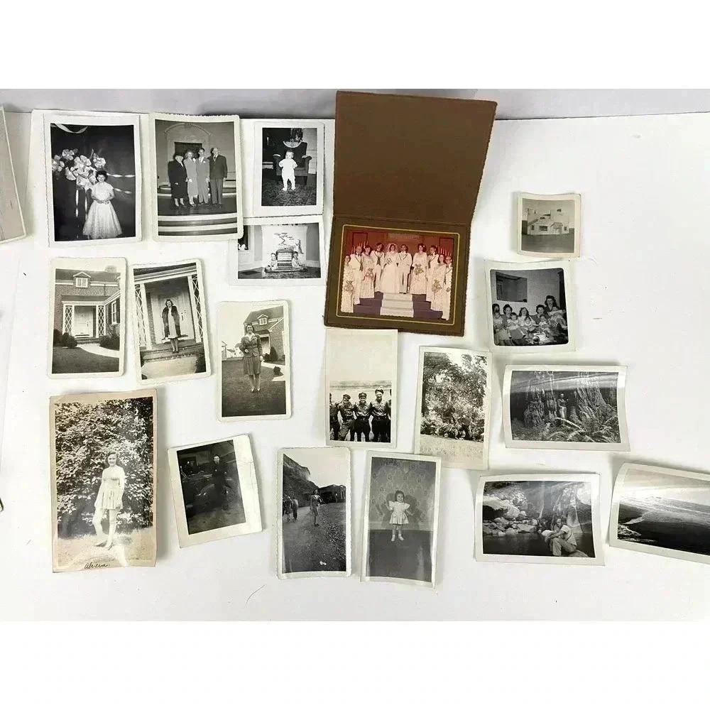 VTG Lot of 19 B&W‎ Photographs 1950s Travel Military Snapshot Estate Find OOAK